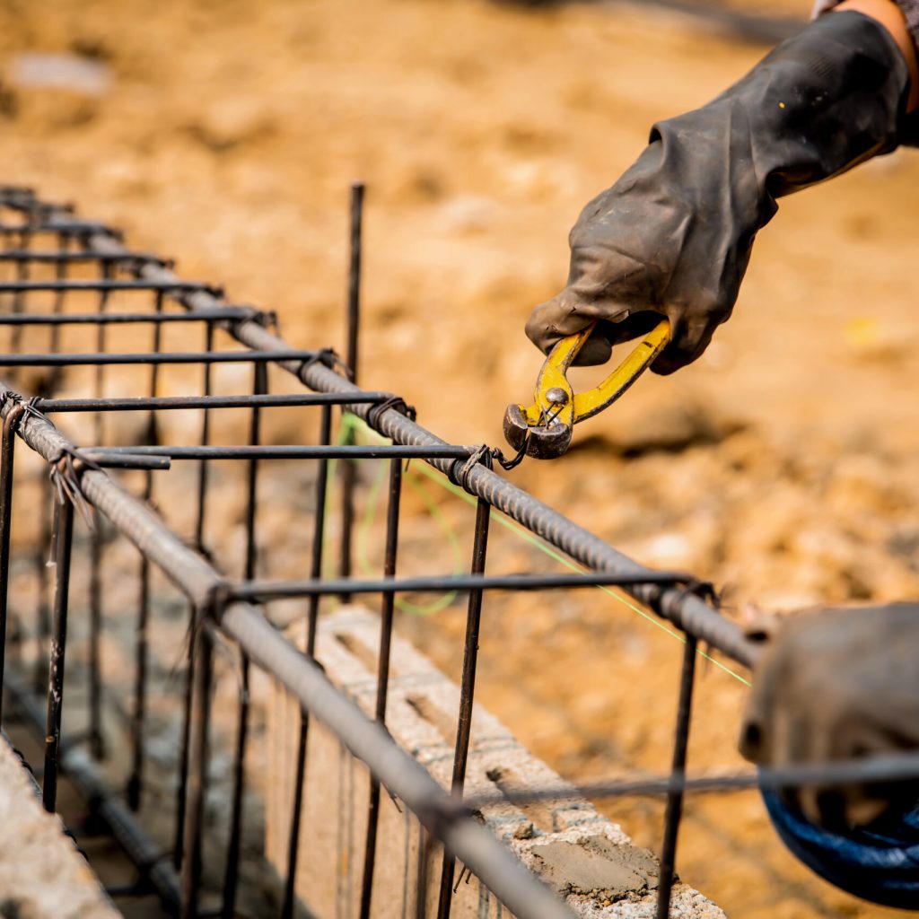 steel bar on site of construction
